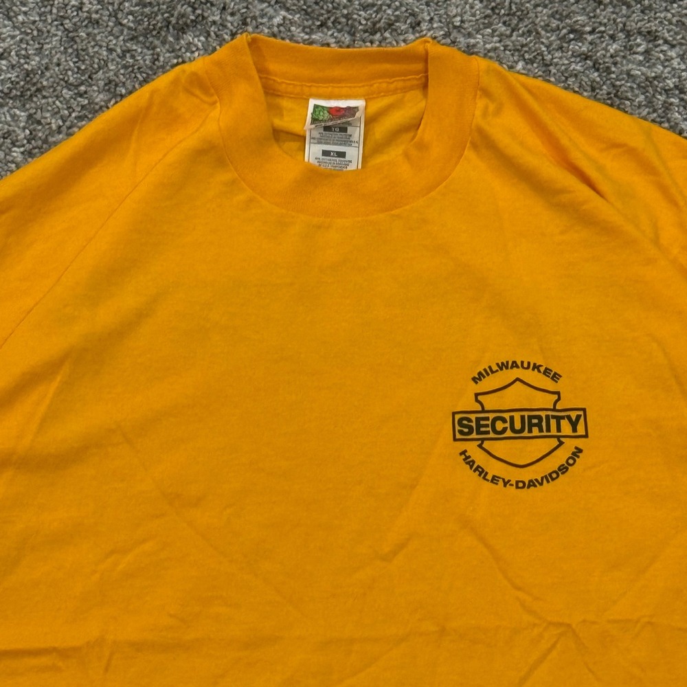 Vintage 90s Harley‎ Davidson Security Milwaukee Shirt Mens XL Fruit of the Loom